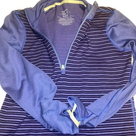Patagonia Capilene 3 Zip Neck Top Blue Stripe Long Sleeve Women’s Size XS - Picture 11 of 12